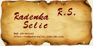 Radenka Selić vizit kartica